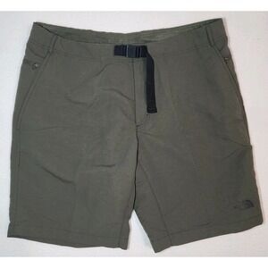 The North Face Size 40 Men's Hiking Shorts Dark Green Shorts Grey Black Belt